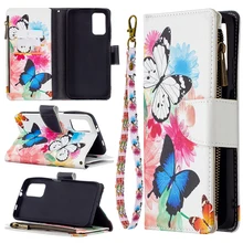 Suitable for XiaoMi POCO M3 Painted Zipper Wallet Protective Case Magnetic 9 Card Slot Money Pocket Clutch [Zipper Bag] [Magneti