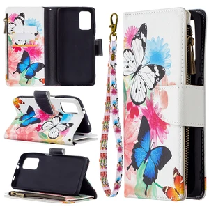 suitable for xiaomi poco m3 painted zipper wallet protective case magnetic 9 card slot money pocket clutch zipper bag magneti free global shipping