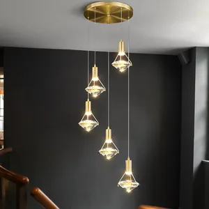 Customizable postmodern dining room K9 crystal LED chandelier bedroom lamp bedside chandelier