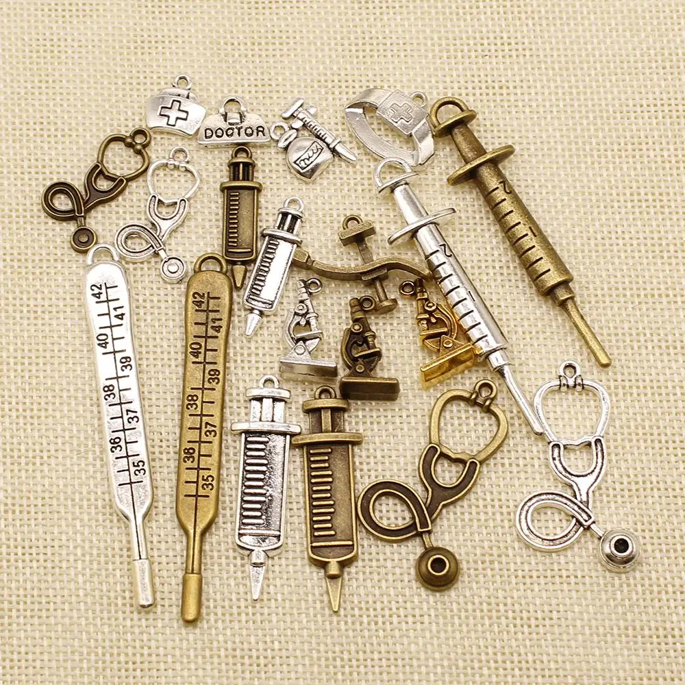 1 шт. ювелирные аксессуары Запчасти Шарм больничный микроскоп стетоскоп шприц