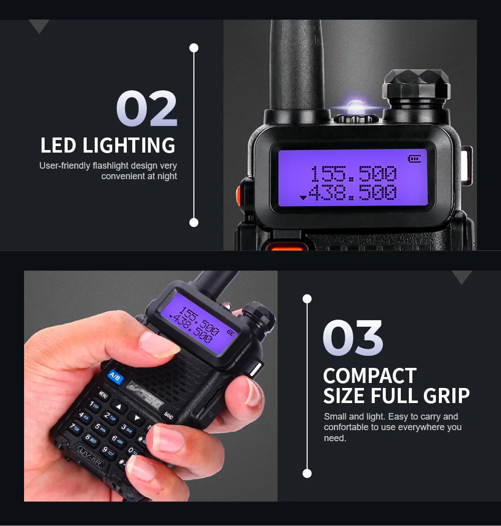 Baofeng рация UV-5R двухдиапазонный УКВ аналоговый портативный Профессиональный двухсторонний радио FM Transeiver