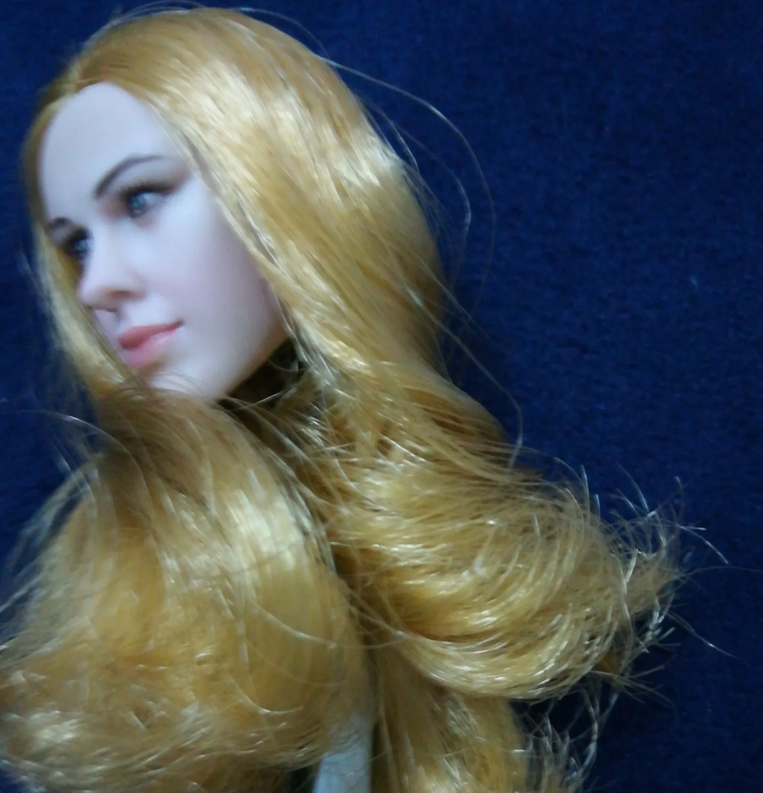 1/6 кудрявые светлые волосы европейская женская голова на 12 дюймов фигурки