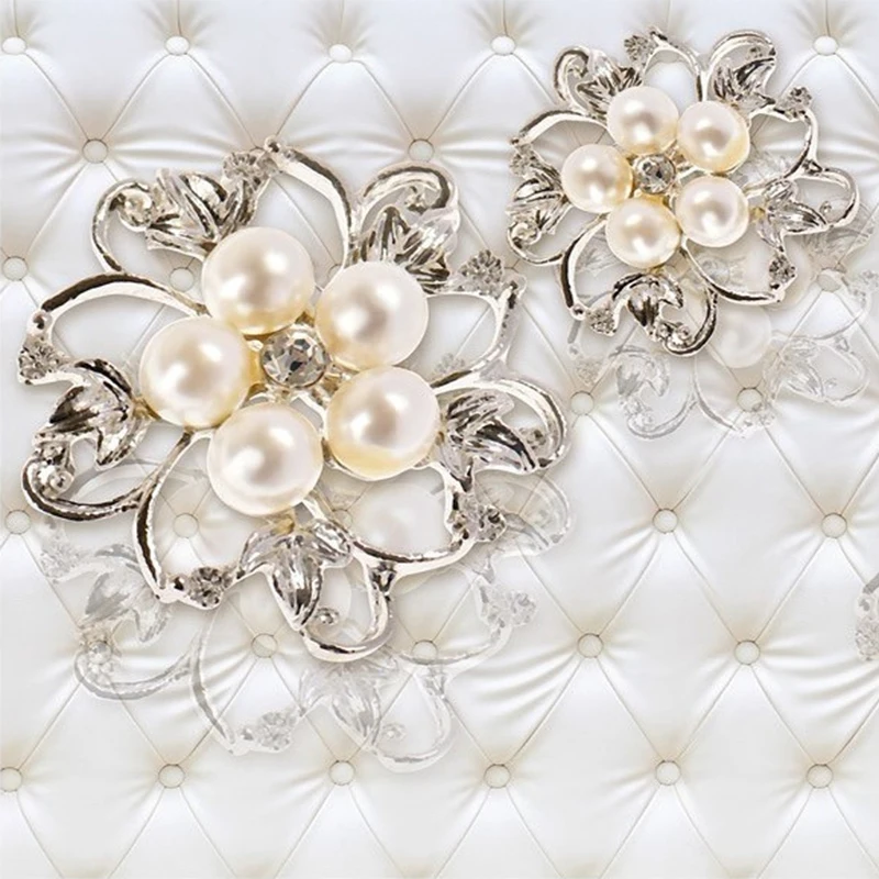 3D Фэнтези Европейский стиль мягкий пакет стерео рельеф жемчужные цветы ТВ фон