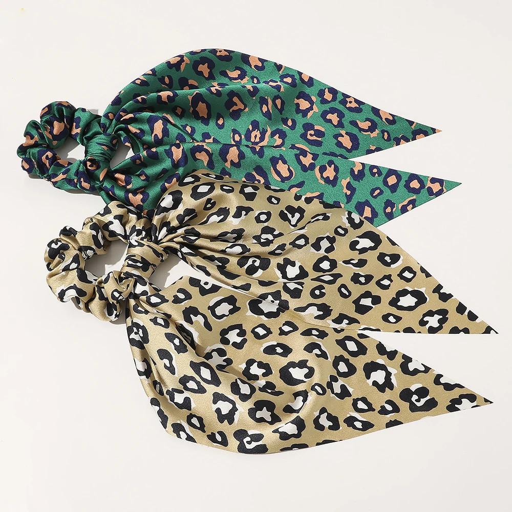 Женская резинка для волос с леопардовым цветочным принтом Эластичная завязка в