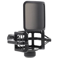 1pc quakeproof microphone stand holder stable microphone bracket black