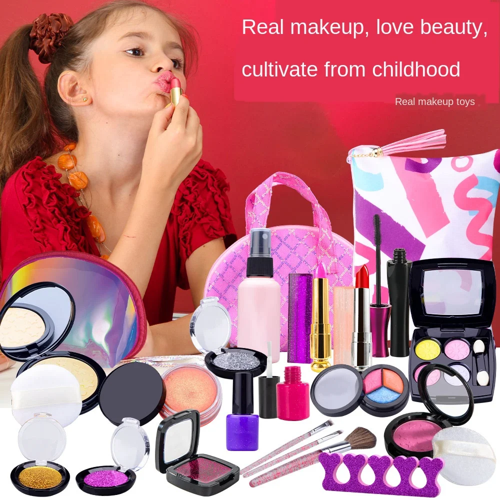 Реалистичный макияж для девочек игрушечный набор моющаяся Детская косметика