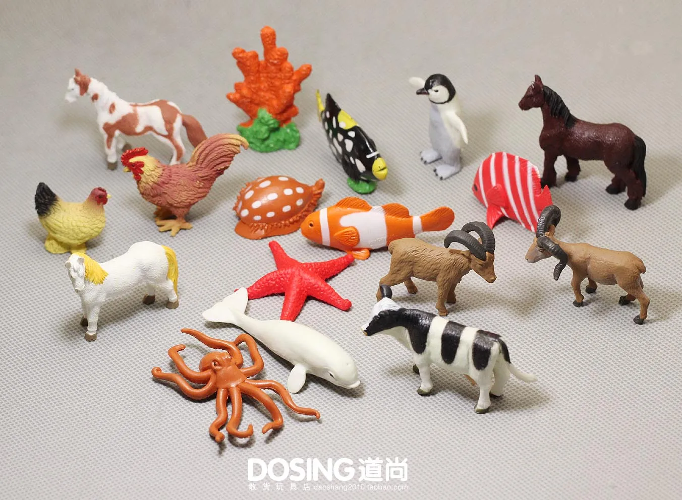 

Miniature Simulation Animal Model Figurine Cute Horse Aquarium Marine Life Fish Dolphin Starfish Action Figures Toys Home Decor