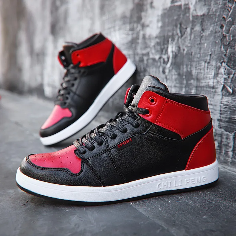 Мужские кроссовки с высоким берцем на шнуровке повседневная обувь классические