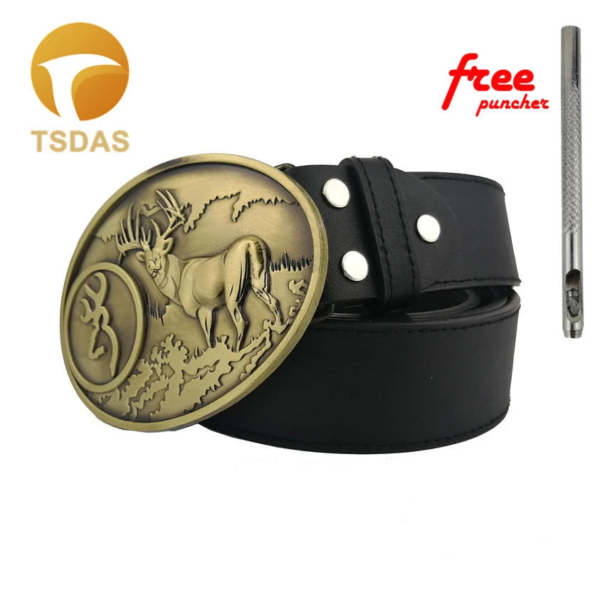 Ковбойские пряжки для ремня металлические 3D модели оленя бронзовые цвета