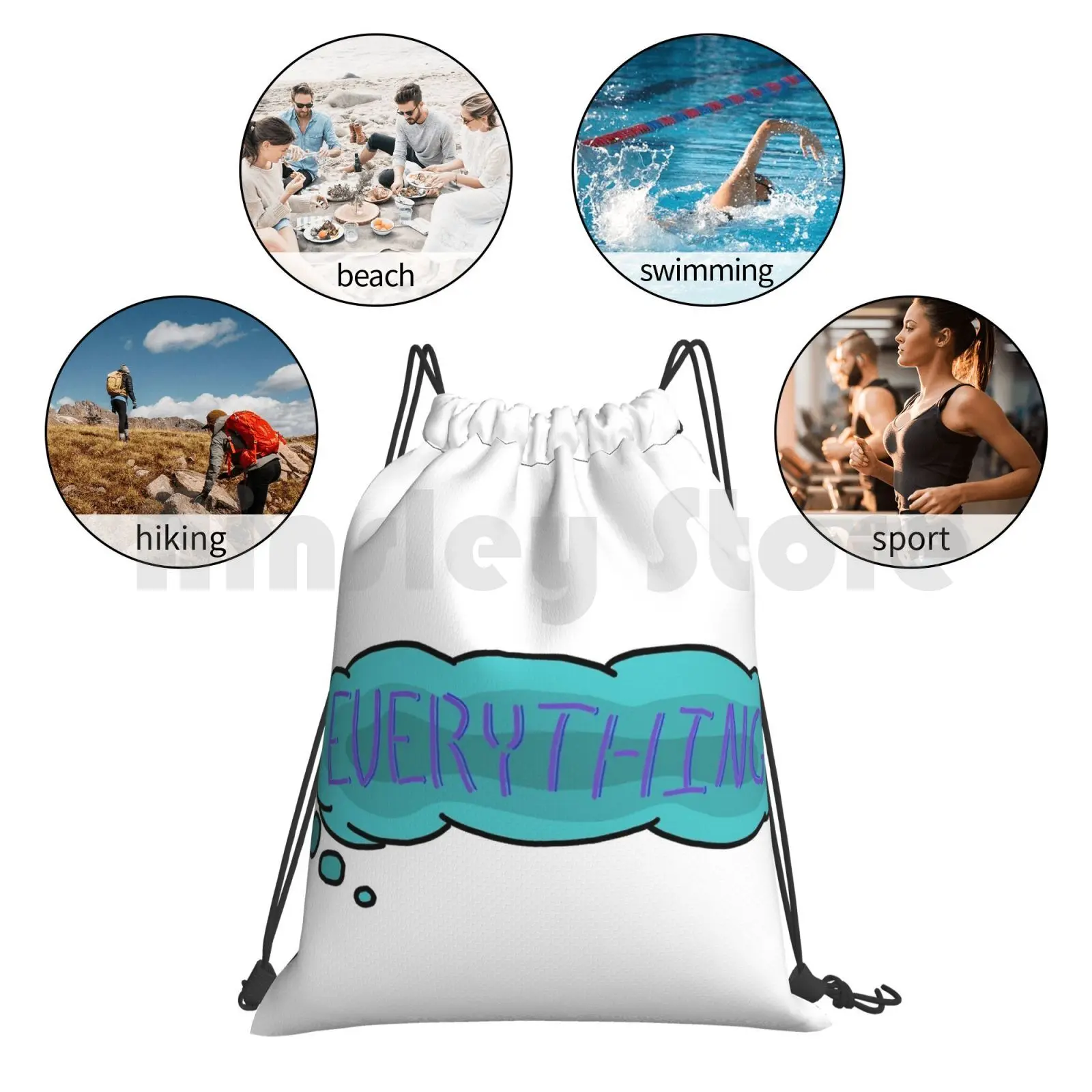 

Everything Backpack Drawstring Bag Riding Climbing Gym Bag Cool Hippie Spiritual Mood Vibe Mellow Thought Mind Mindfulness