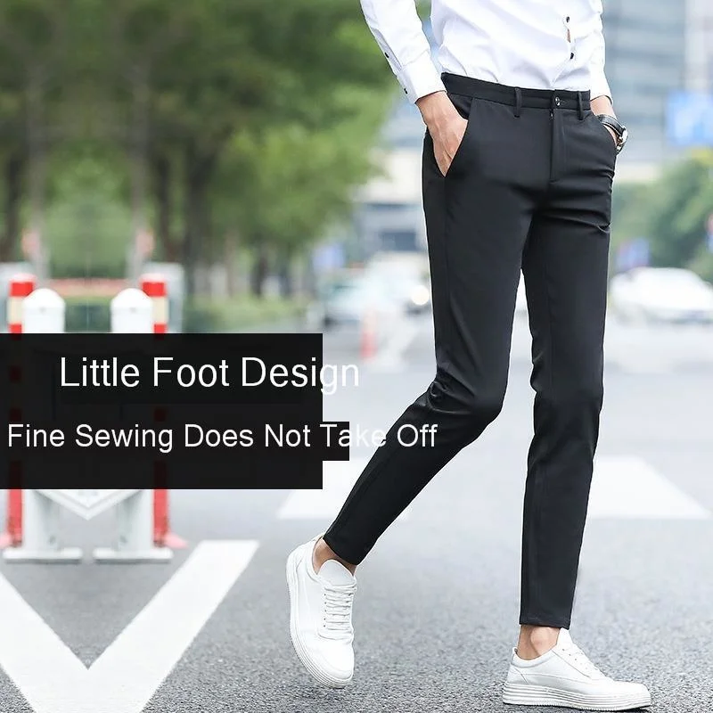 Мужские повседневные брюки новинка 2021 корейский стиль зимние Бархатные мужские