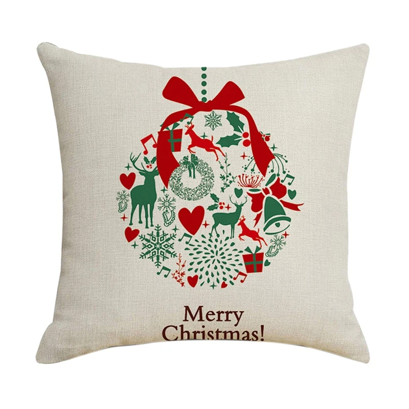 

Рождественская наволочка квадратная домашний декор льняные наволочки для подушек наволочки для дивана сиденья автомобильный подарок Рожд...