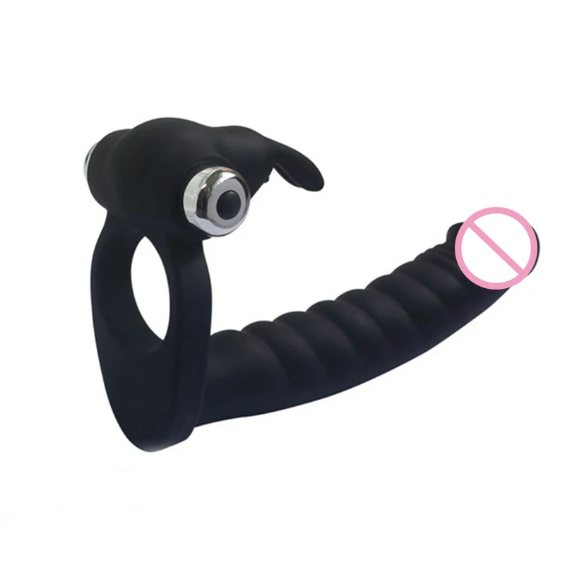 Силиконовый вибратор для мужчин 7 скоростей кролик клитор ремешок на пенис