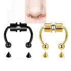 Новое кольцо для имитации пирсинга в носу из сплава пирсинг кольцо для перегородки для женщин ювелирные изделия для тела подарки модное магнитное искусственное пирсинг