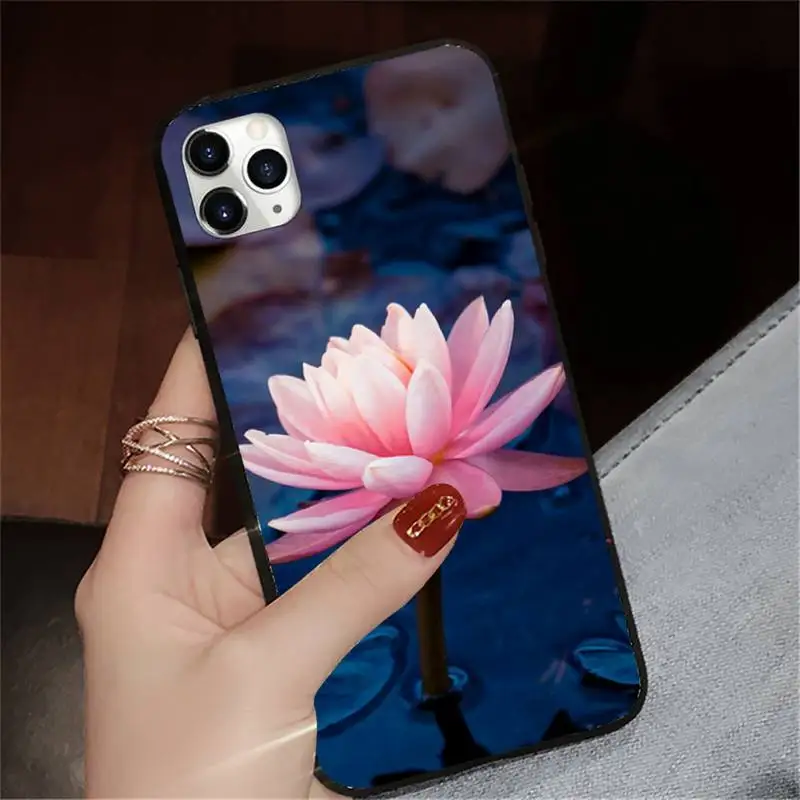 

Lotus Flowers art beautiful flower Phone Case for iPhone 11 12 mini pro XS MAX 8 7 6 6S Plus X 5S SE 2020 XR luxury shell funda