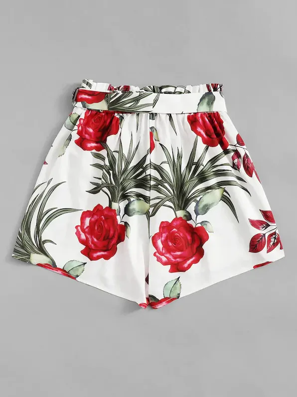 Летние женские удобные шорты с высоким принтом 2019 в стиле бохо высокой талией