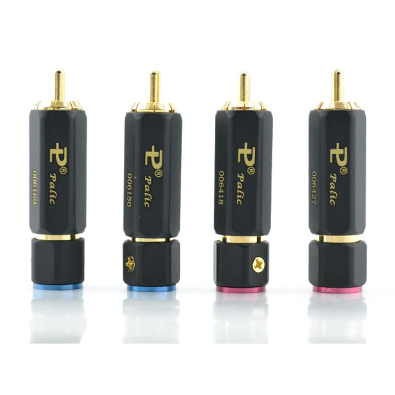 4 pcs hifi audio gold plated lock rca lotus plug signal line plug hi-end RCA connector plug for diy RCA interconnect cable