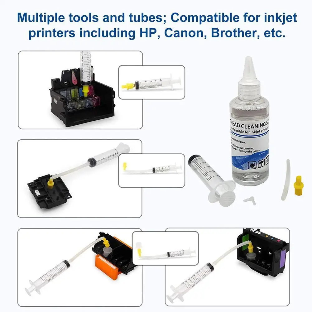 

Cleaning Solution WithSyringe For Clean The Nozzle Print Inkjet Of Make The (Print Ink Protect Printer Smoother And Head) I V0O0