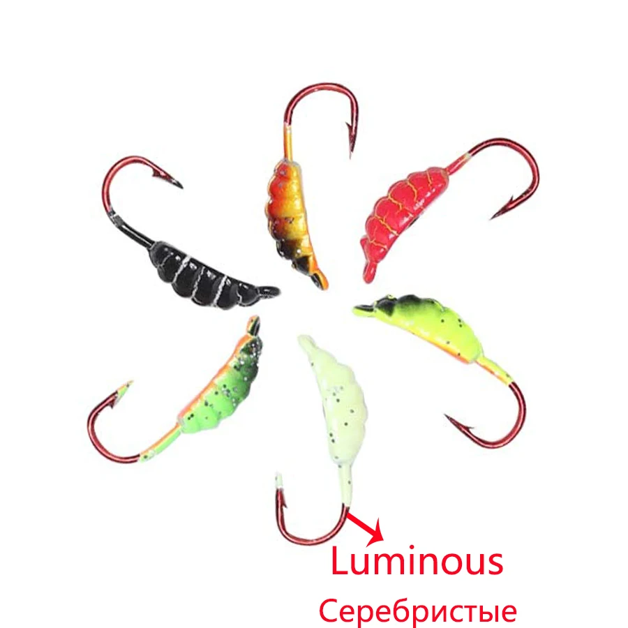 6 шт./лот набор крючков для рыболовного крючка/снасть приманка льда металлическая