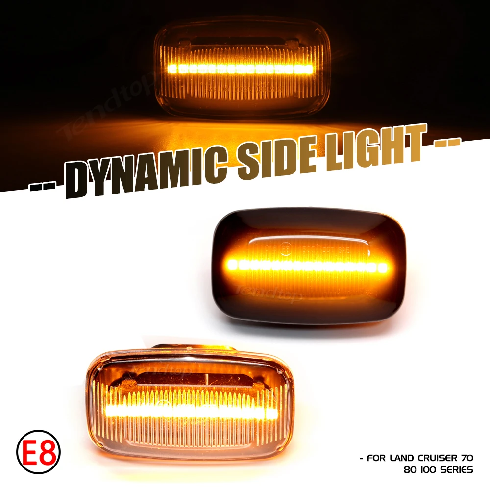 

Динамический светодиодный мигающий указатель поворота, зеркальный индисветильник, боковой габаритный фонарь для Toyota Land Cruiser Landcruiser 70 80 100 ...