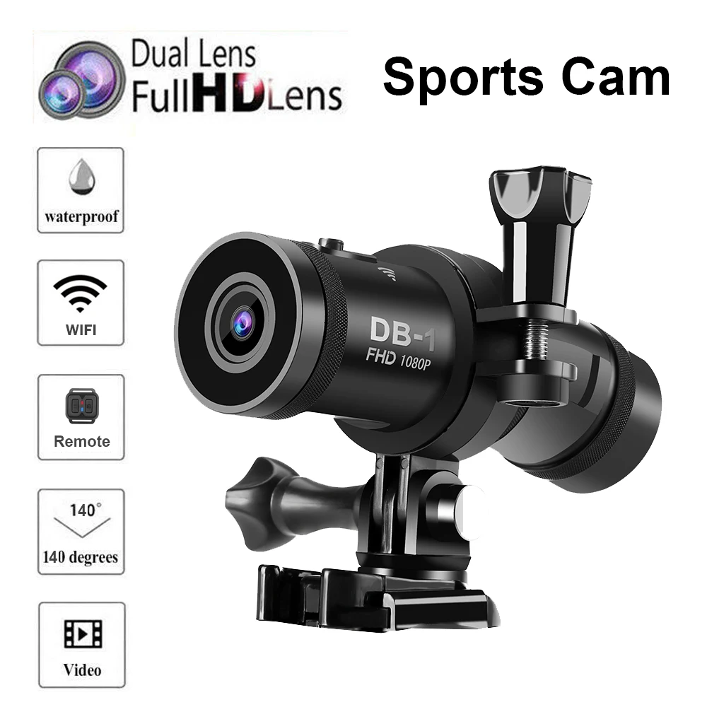 BOBLOV водонепроницаемый DB-1 камера на мотоциклетный шлем велосипед HD DVR Dash Cam 1080P SONY