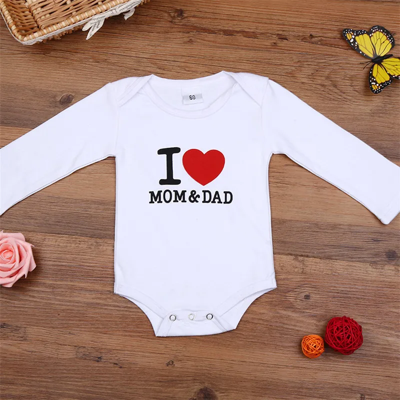

Girl Baby Birth Bodysuits Cotton White Romper Boy Long Sleeve Family Clothing Toddler Casual O-neck Outfit Sets Spring & Autumn