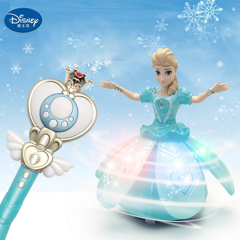 

Disney Princess Frozen Electric Dancing Toys Elsa Anna Doll with Wings Action Figure Rotating Projection Light Music Model Dolls