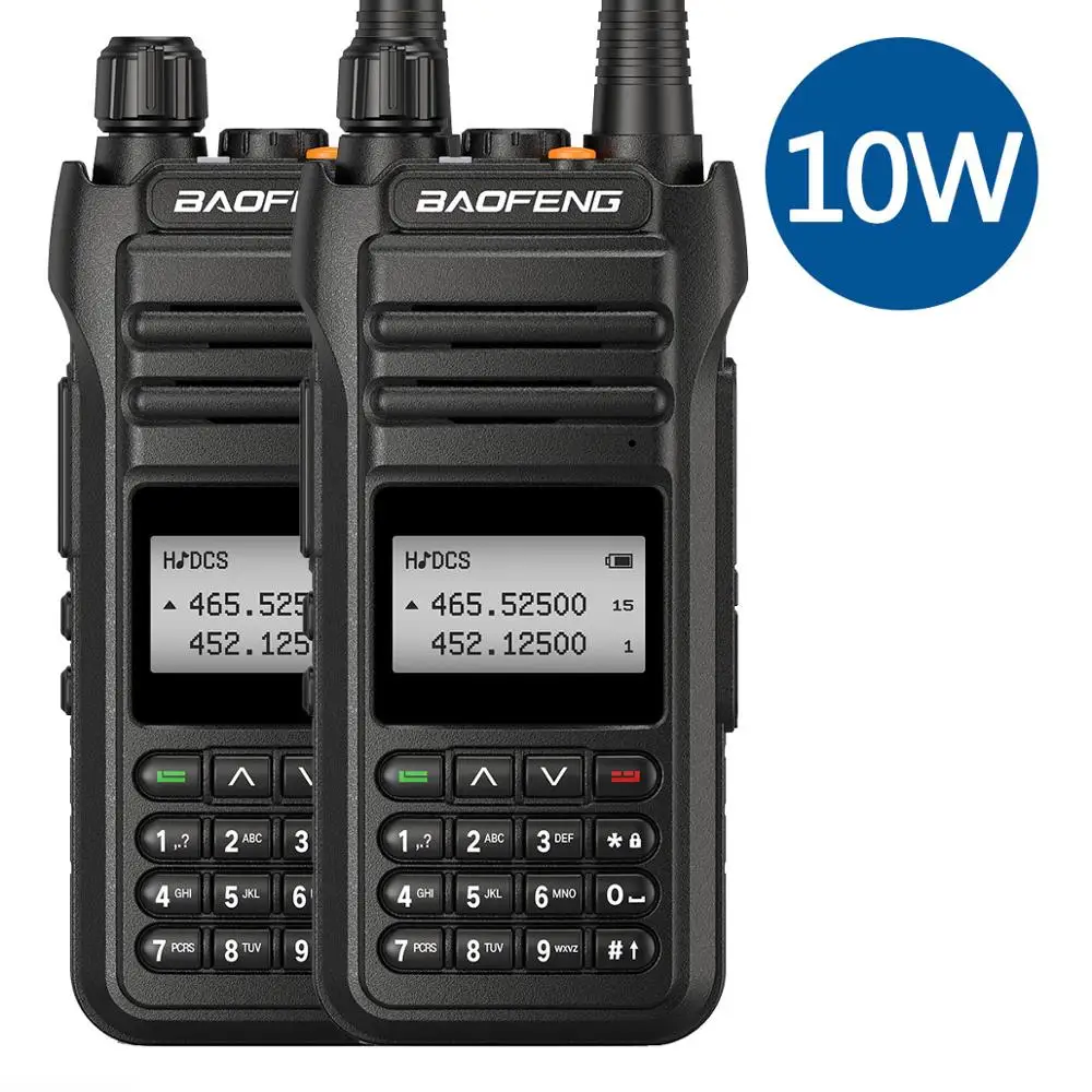 

Новый, 2 предмета 10 Вт UV-88 Tri-Мощность 10/5/1 Вт иди и болтай Walkie Talkie “иди и Dual Band Высокое Мощность дальность 30 км трансивер двухстороннее радио