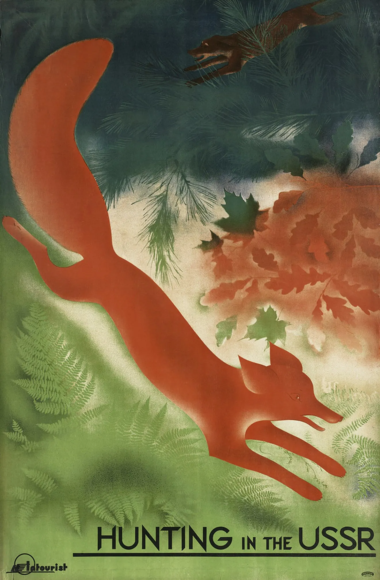 

400X300MM Hunting-in-the-USSR-Vintage-Poster-1910 jumbo fridge magnet SFM-0413
