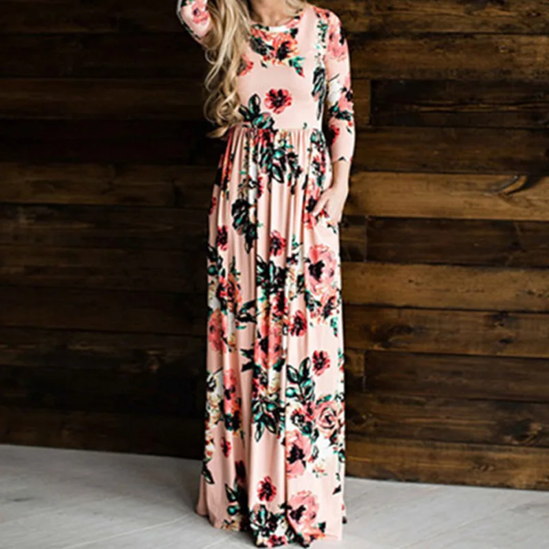 Женское платье макси с коротким рукавом белое Повседневное в пол цветочным