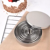 14pcslot stainless steel round cookie moulds practical biscuit cutters circle diy mousse cake dessert pastry decorating tool
