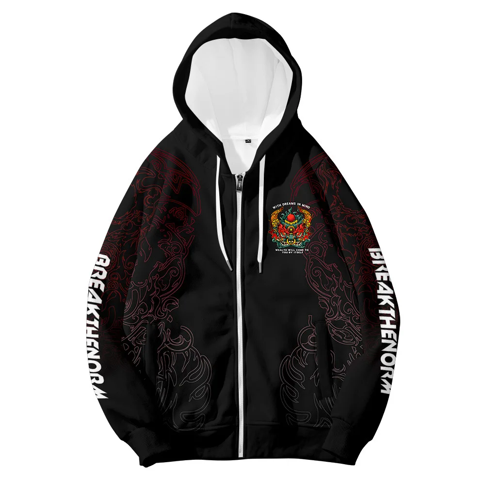 Толстовка мужская с капюшоном и принтом модная повседневная Уличная одежда