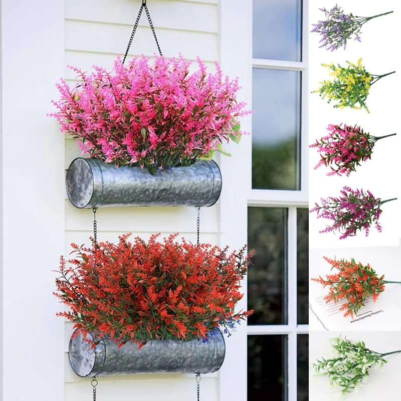 

1pc Artificial Flower False Lavender Flower Home Decoration Simulation Plastic Flower Indelible Shrub Plant