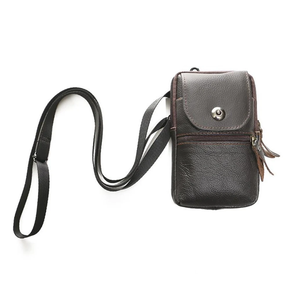 Мужская поясная сумка из натуральной кожи мини-чехол на сотовый/мобильный