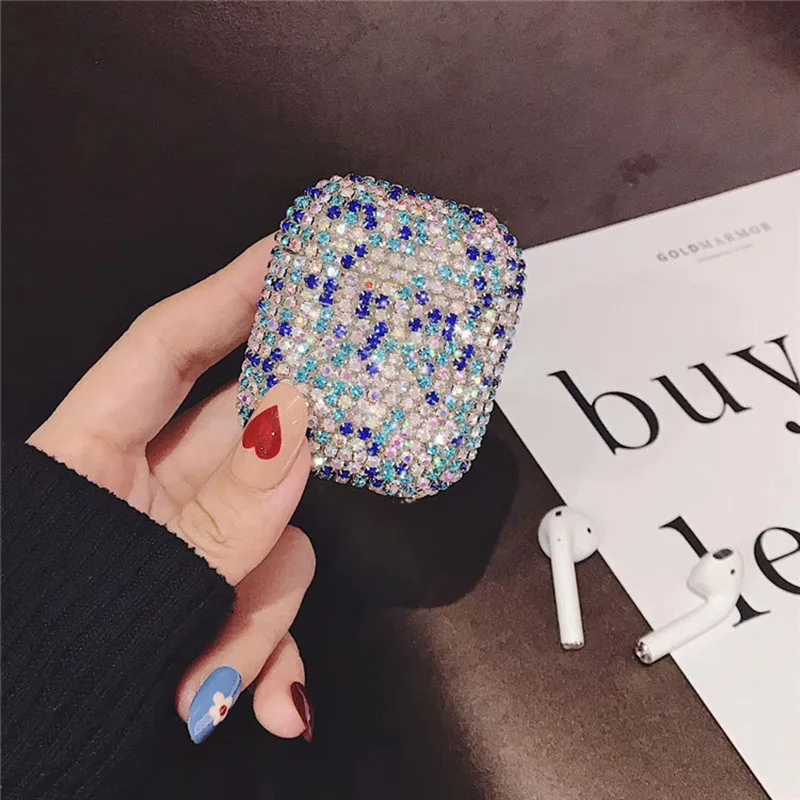 Роскошный Декоративный 3D чехол с блестящими бриллиантами для Apple AirPods 1 2 s