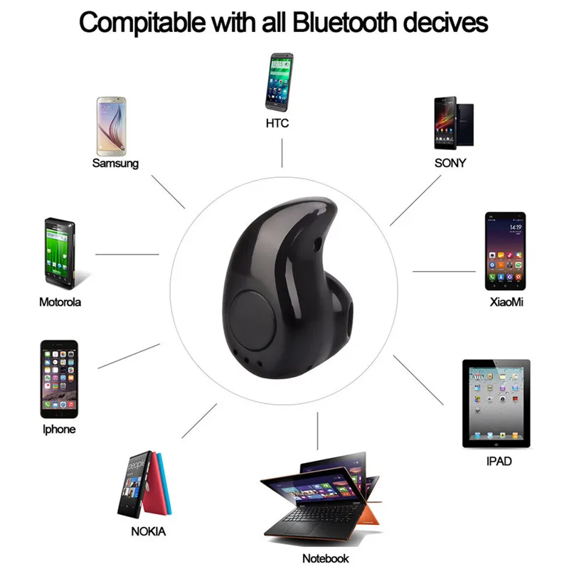 Беспроводные Bluetooth наушники Mini S530 спортивные наушники-вкладыши с микрофоном для
