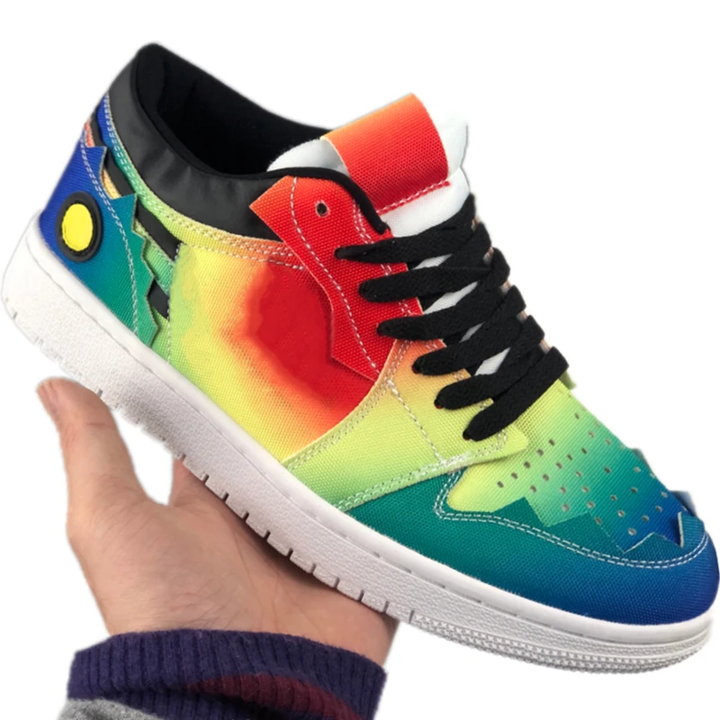 

Have 1 Good Day OG J Balvin High Top Tie Dye Iridescence Basketball Shoes 1s JBalvin Low Cut Sports Shoes