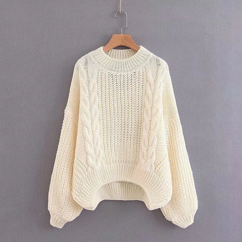 Женский вязаный пуловер повседневный джемпер с вырезами на спине длинным