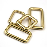 2pcs solid brass closed rectangle rings loop buckles 20mm 26mm 32mm 39mm for webbing clothes leather crafts bags strap belt