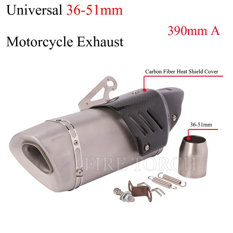 Универсальный глушитель выхлопной трубы мотоцикла 51 мм модифицированный из