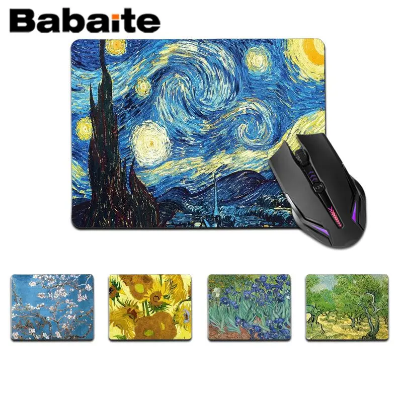 

Высококачественный маленький коврик для мыши Babaite с изображением Ван Гога звездной ночи, компьютерный коврик, Лидер продаж, оптовая продажа...