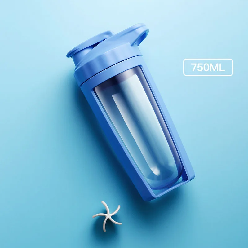 Blue 700ml Протеин шейкер бутылка для воды на открытом воздухе спортивные Фитнес обучения пить молоко порошка смеситель My Water Bottle(Моя бутылка с водой - Цвет: Blue
