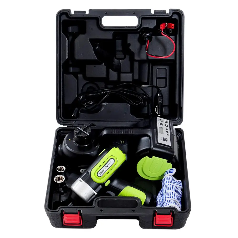 

3 in 1 5Ton 12V Electric Car Jack Hydraulic Jack kit with Impact Wrench Inflator Pump LED Digital Jacks Repair Tools for the car