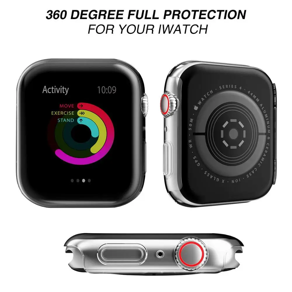 Экран протектор чехол для наручных часов Apple watch версии 44 мм 40 correa ремешок 42 38