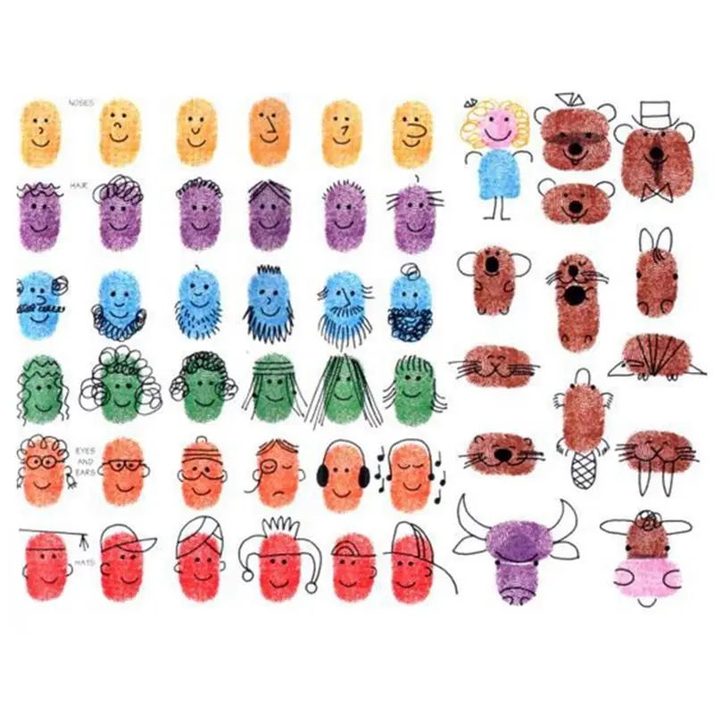 

24cm Funny 24 Colors Ink Pad Stamp DIY Finger Painting Craft Cardmaking For Kids Montessori Drawing 0-12 Months Baby Toy