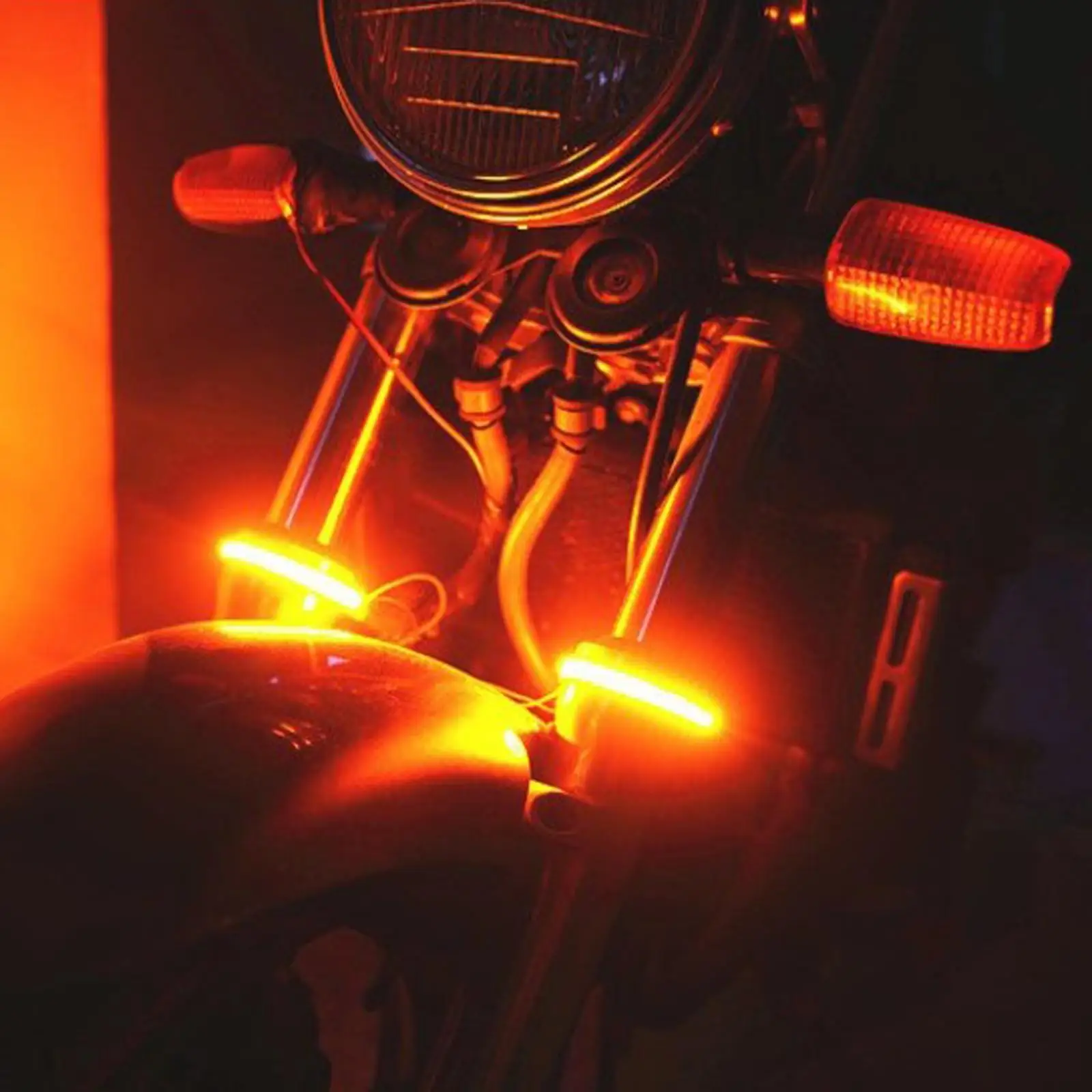 

2x LED Motorcycle Bikes Flexible Turn Signals Amber Strip Taillight for