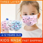 Детская маска для лица с фильтром, Детская Пылезащитная одноразовая маска с принтом единорога, русалки, принцессы