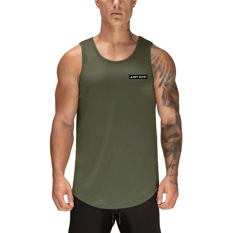 

Brand Summer Sports Workout Mesh Fitness Quick Dry Vest Tank Top Men Musculation Gym Clothing Bodybuilding Sleeveless Singlets