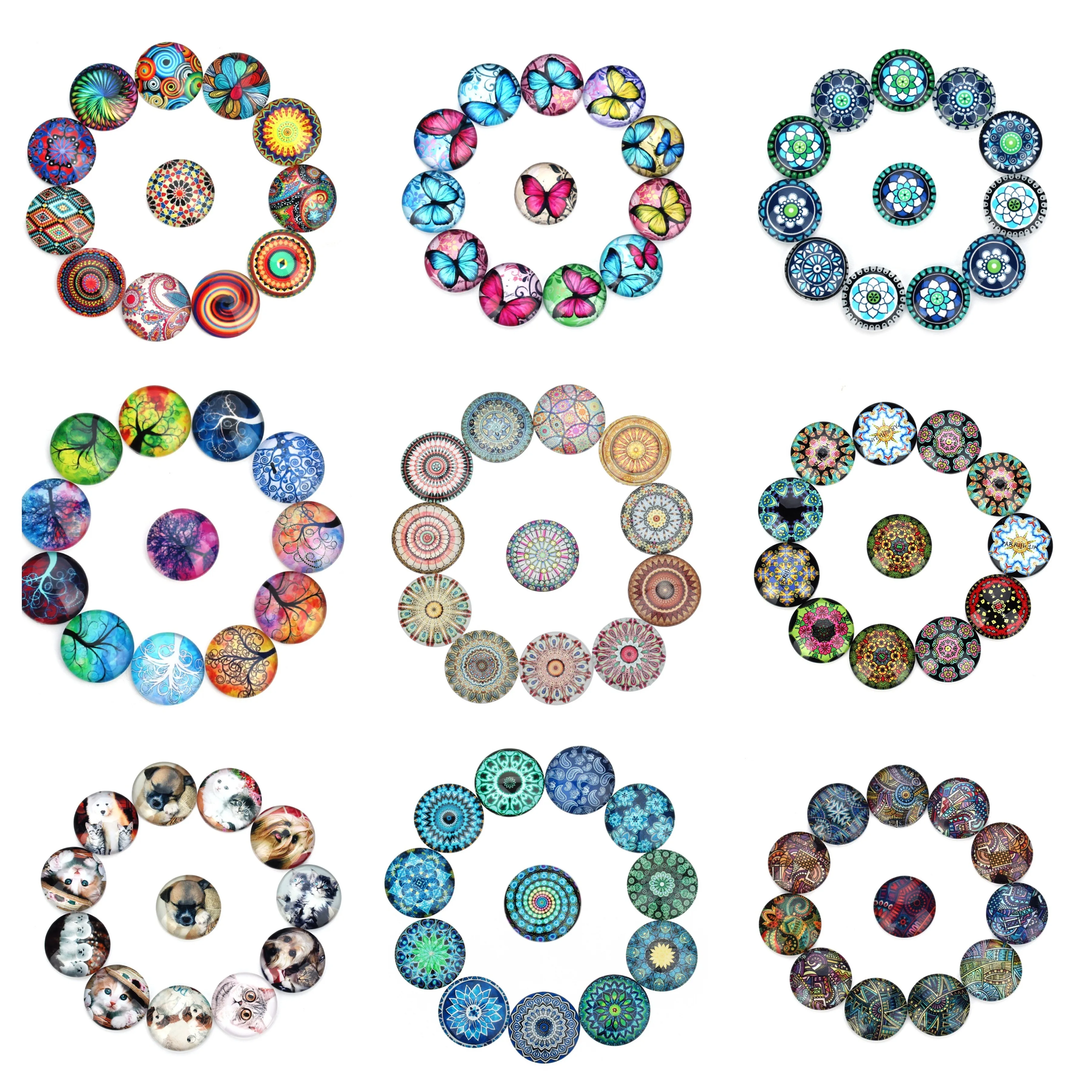 20 шт./лот Красочные Модные Стеклянные Кабошоны разноцветные кабошоны для