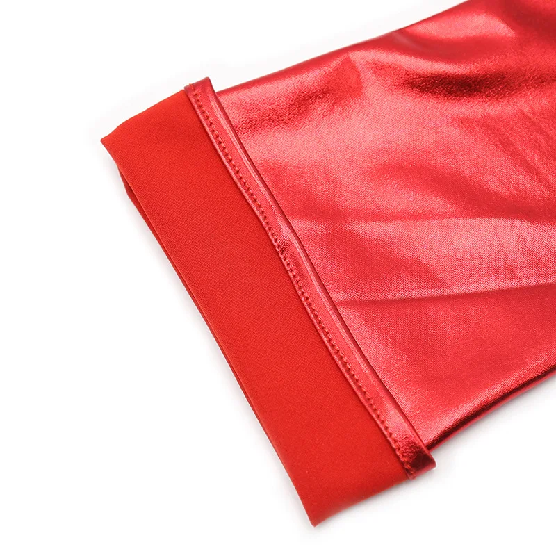 

Women Lingerie PU Leather Black Red Sliver Blue Colors Over Knee Stockings PVC Clubwear Thigh-High Stretch Overknee Stockings